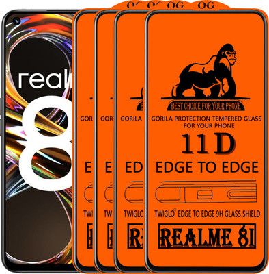 TWIGLO Edge To Edge Tempered Glass for REALME 8I(Pack of 4)