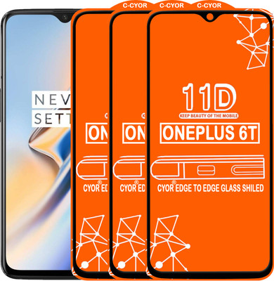 CYOR Edge To Edge Tempered Glass for OnePlus 6T(Pack of 3)