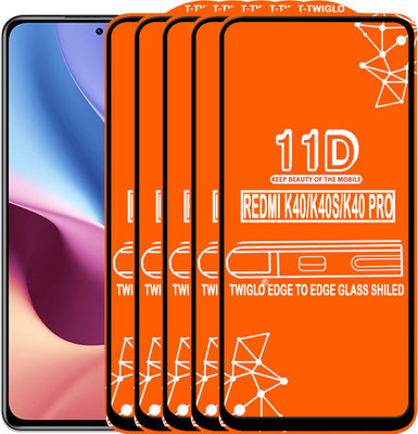 TWIGLO Edge To Edge Tempered Glass for REDMI K40(Pack of 5)