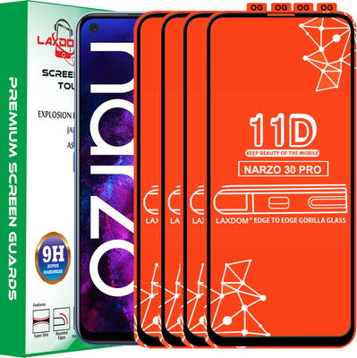 Laxdom Edge To Edge Tempered Glass for REALME NARZO 30 PRO(Pack of 4)