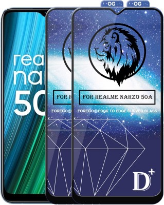 Forego Edge To Edge Tempered Glass for Realme Narzo 50A(Pack of 2)