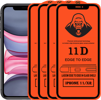 Laxdom Edge To Edge Tempered Glass for Apple iPhone XR(Pack of 4)