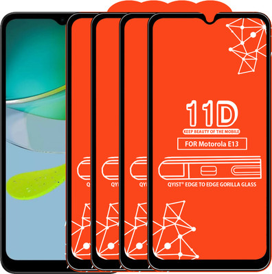 Qyist Edge To Edge Tempered Glass for Motorola E13(Pack of 4)