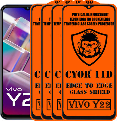 CYOR Edge To Edge Tempered Glass for VIVO Y22(Pack of 4)