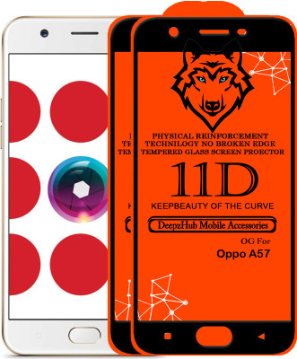 CRodible Edge To Edge Tempered Glass for Oppo A57(Pack of 2)