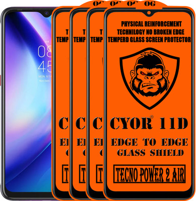 CYOR Edge To Edge Tempered Glass for TECNO POWER 2 AIR(Pack of 4)