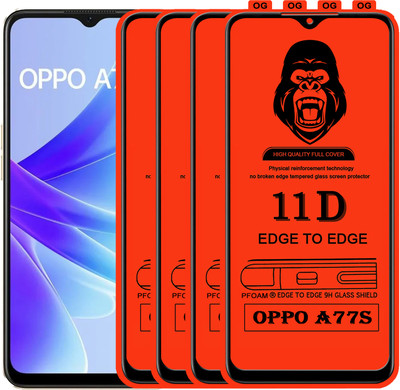 Laxdom Edge To Edge Tempered Glass for OPPO A77S(Pack of 4)