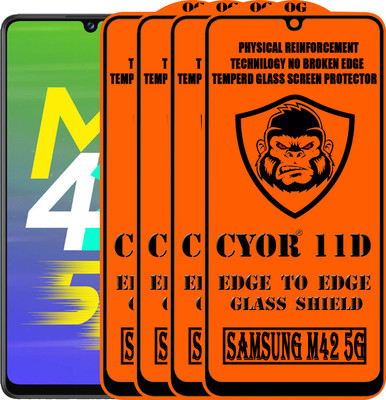 CYOR Edge To Edge Tempered Glass for SAMSUNG M42 5G(Pack of 4)