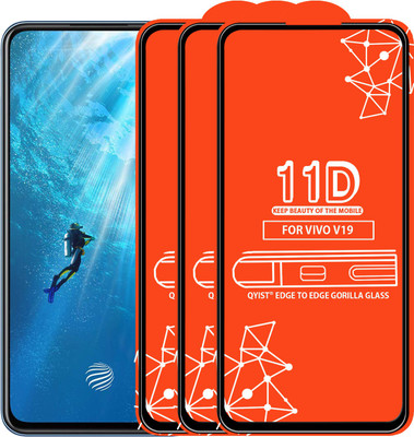 Qyist Edge To Edge Tempered Glass for Vivo V19(Pack of 3)