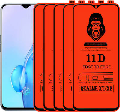 Laxdom Edge To Edge Tempered Glass for Realme XT(Pack of 5)