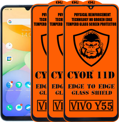 CYOR Edge To Edge Tempered Glass for VIVO Y55(Pack of 3)