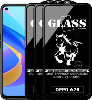 PFOAM Edge To Edge Tempered Glass for OPPO A76(Pack of 3)
