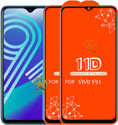 SEVEN7STAR Edge To Edge Tempered Glass for VIVO Y91(Pack of 2)