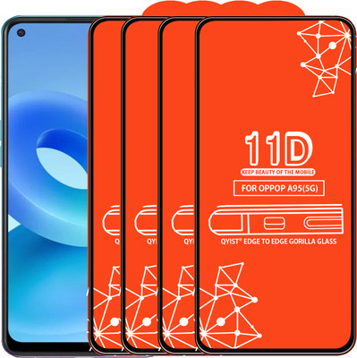 Qyist Edge To Edge Tempered Glass for Oppo A95 5G(Pack of 4)