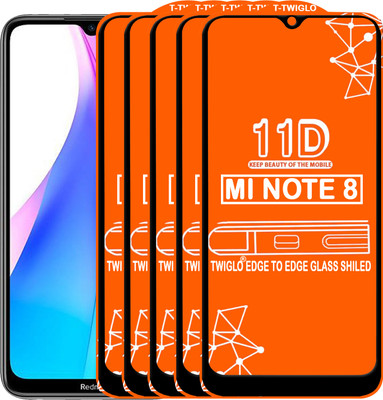 TWIGLO Edge To Edge Tempered Glass for REDMI NOTE 8(Pack of 5)