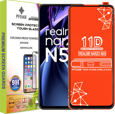 PFOAM Edge To Edge Tempered Glass for REALME NARZO N55(Pack of 1)