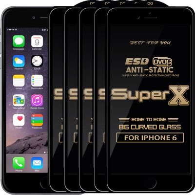 Qyist Edge To Edge Tempered Glass for Apple iPhone 6(Pack of 5)