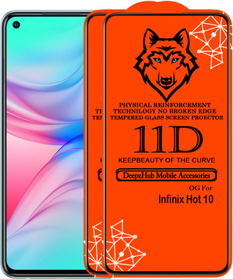 CRodible Edge To Edge Tempered Glass for Infinix Hot 10(Pack of 2)