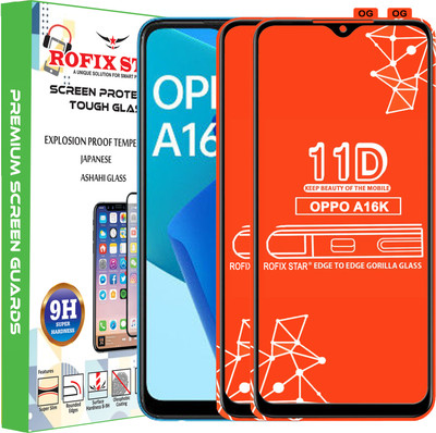 Rofix star Edge To Edge Tempered Glass for OPPO A16K(Pack of 2)