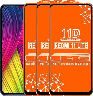 TWIGLO Edge To Edge Tempered Glass for REDMI 11 LITE(Pack of 3)
