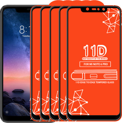 Roxel Edge To Edge Tempered Glass for Mi Redmi Note 6 Pro(Pack of 5)