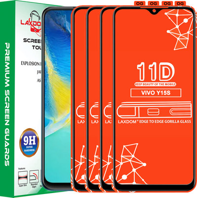 Laxdom Edge To Edge Tempered Glass for VIVO Y15S(Pack of 4)
