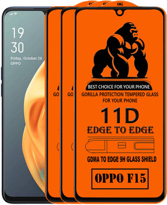 GDMA Edge To Edge Tempered Glass for OPPO F15(Pack of 3)