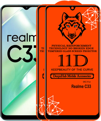 DeepzHub Edge To Edge Tempered Glass for Realme C33(Pack of 2)