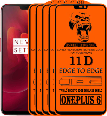 TWIGLO Edge To Edge Tempered Glass for OnePlus 6(Pack of 5)