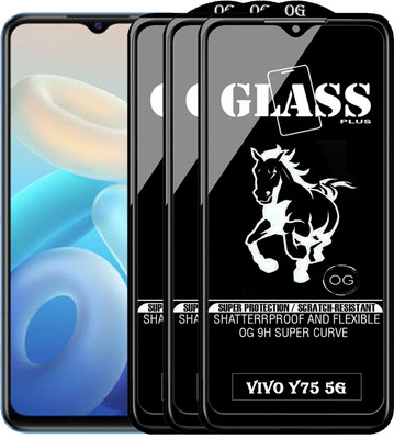 PFOAM Edge To Edge Tempered Glass for VIVO Y75 5G(Pack of 3)