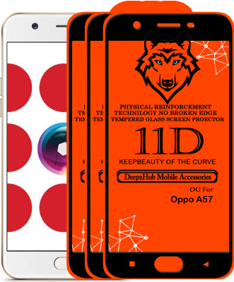 DeepzHub Edge To Edge Tempered Glass for Oppo A57(Pack of 3)