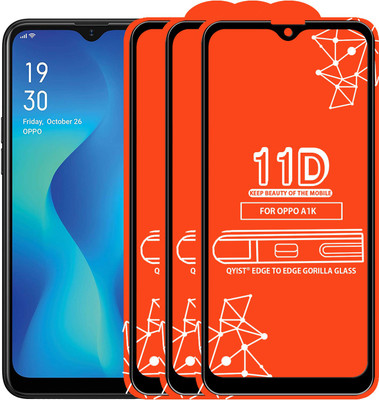 Qyist Edge To Edge Tempered Glass for Oppo A1K(Pack of 3)