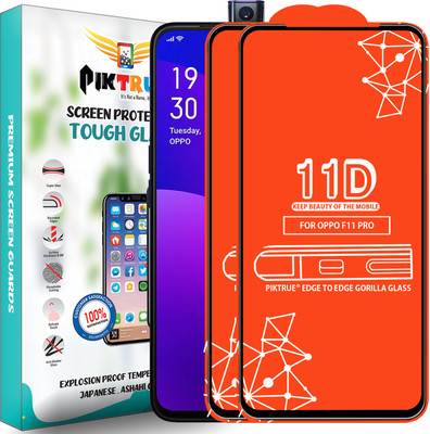 PikTrue Edge To Edge Tempered Glass for Oppo F11 Pro(Pack of 2)