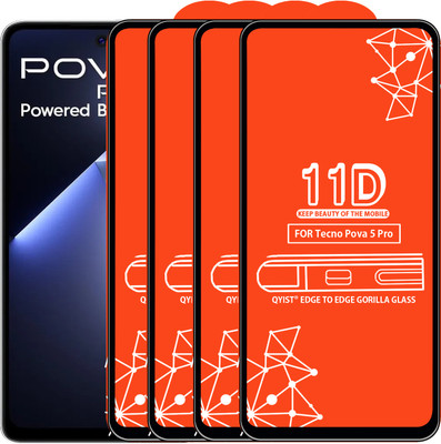 Qyist Edge To Edge Tempered Glass for Tecno Pova 5 Pro(Pack of 4)
