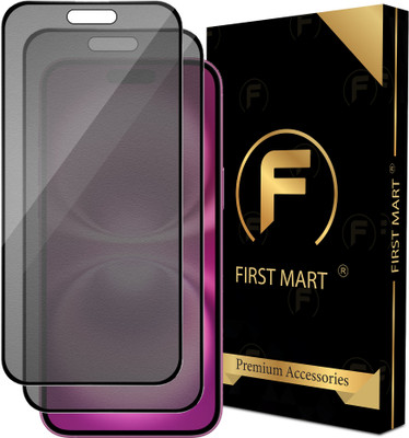 FIRST MART Edge To Edge Tempered Glass for iPhone 16 Plus, Apple iPhone 16 Plus, Matte Privacy Anti Spy Glass(Pack of 2)