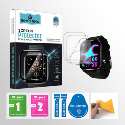 SOMTONE Edge To Edge Tempered Glass for Fastrack Reflex Beat+ 1.69 inch Smartwatch 3 PROTECTOR + 3 WIPES + 3 DUST REMOVAL STICKER + 1 WIPER(Pack of 3) SOMTONE Edge To Edge Tempered Glass for Fastrack Reflex Beat+ 1.69 inch Smartwatch 3 PROTECTOR + 3 WIPES + 3 DUST REMOVAL STICKER + 1 WIPER(Pack of 3)