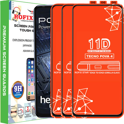 Rofix star Edge To Edge Tempered Glass for TECNO POVA 4(Pack of 3)