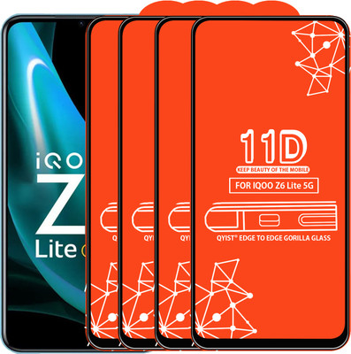 Qyist Edge To Edge Tempered Glass for IQOO Z6 Lite 5G(Pack of 4)