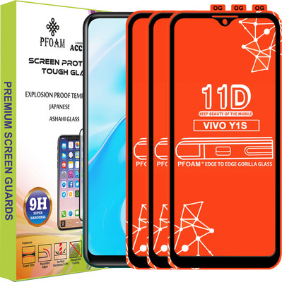 PFOAM Edge To Edge Tempered Glass for VIVO Y1S(Pack of 3)