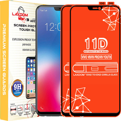 Laxdom Edge To Edge Tempered Glass for VIVO V9 PRO(Pack of 2)