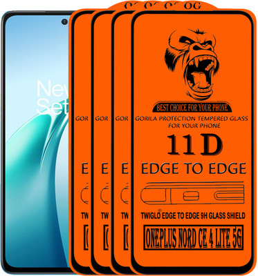 TWIGLO Edge To Edge Tempered Glass for ONEPLUS NORD CE 4 LITE 5G(Pack of 4)
