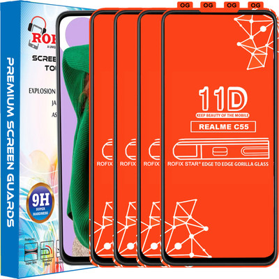 Rofix star Edge To Edge Tempered Glass for REALME C55(Pack of 4)