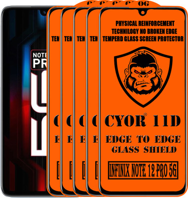 CYOR Edge To Edge Tempered Glass for INFINIX NOTE 12 PRO 5G(Pack of 5)