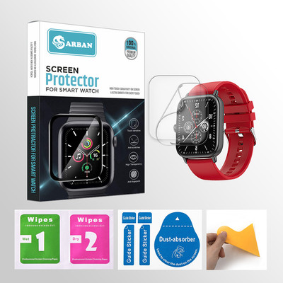 ARBAN Edge To Edge Tempered Glass for Gizmore FLASH 1.85 Inch Smartwatch 2 PROTECTOR + 2 WIPES + 2 DUST REMOVAL STICKER + 1 WIPER(Pack of 2)