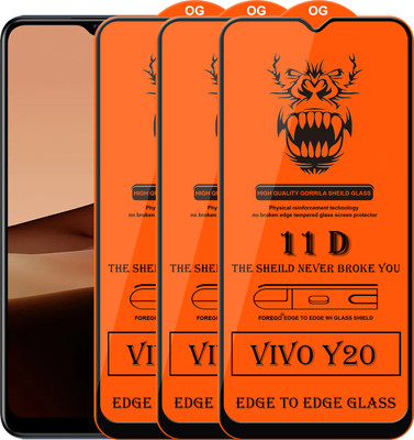 Forego Edge To Edge Tempered Glass for Vivo Y20(Pack of 3)