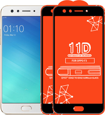 Qyist Edge To Edge Tempered Glass for Oppo F3(Pack of 2)