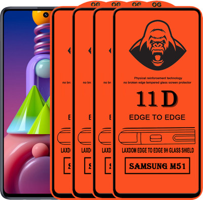 Laxdom Edge To Edge Tempered Glass for SAMSUNG GALAXY M51(Pack of 4)