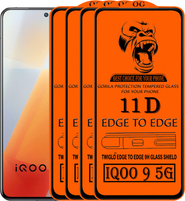TWIGLO Edge To Edge Tempered Glass for IQOO 9 5G(Pack of 4)