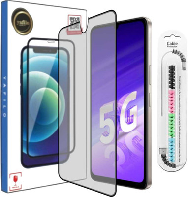 YAFILO Edge To Edge Tempered Glass for Vivo Y74 , Vivo Y75S , Vivo Y76 5G , Vivo Y76S , Vivo Y74 OG Matte Tempered Glass with Cable Protector(Pack of 1)