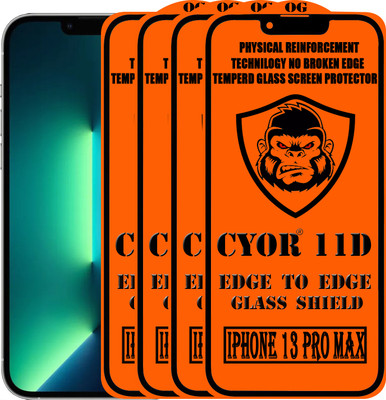 CYOR Edge To Edge Tempered Glass for IPHONE 13 PRO MAX(Pack of 4)